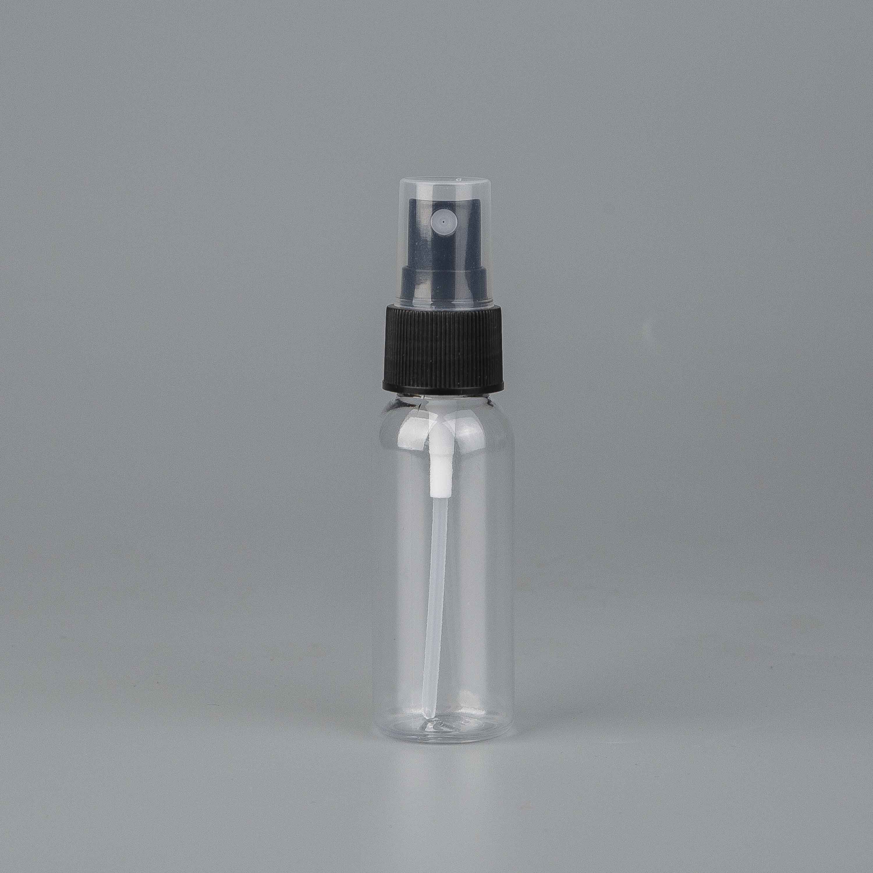 30/60/120/180ml 透明圆形塑料 PET/PCR 化妆品包装喷雾瓶