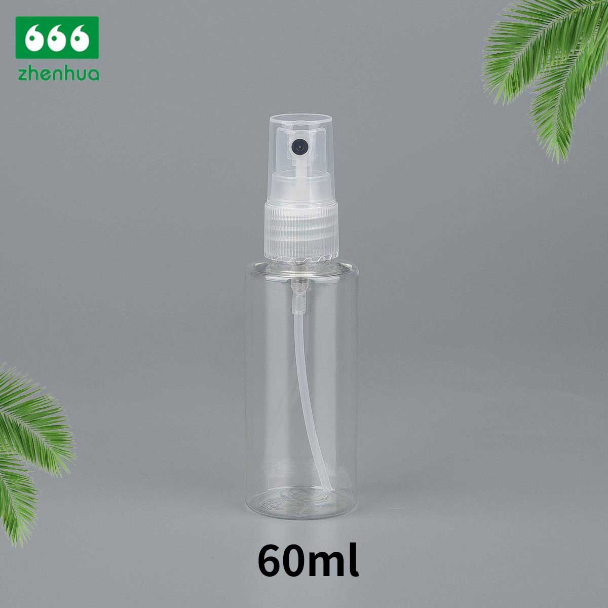 15ml/30ml/40ml/60ml/100ml 透明圆筒塑料 PCR PET 喷雾瓶/可填充旅行瓶